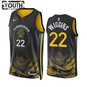 Barn Golden State Warriors Tröja Andrew Wiggins 22 Nike 2022-23 City Edition Svart Swingman